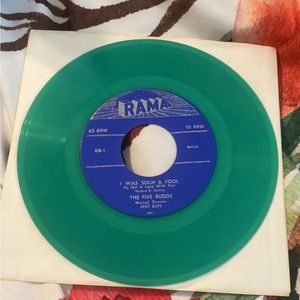The Five Budds Midnight / I Was Such A Fool 45 Rpm Green Vinyl Rama Record Repro